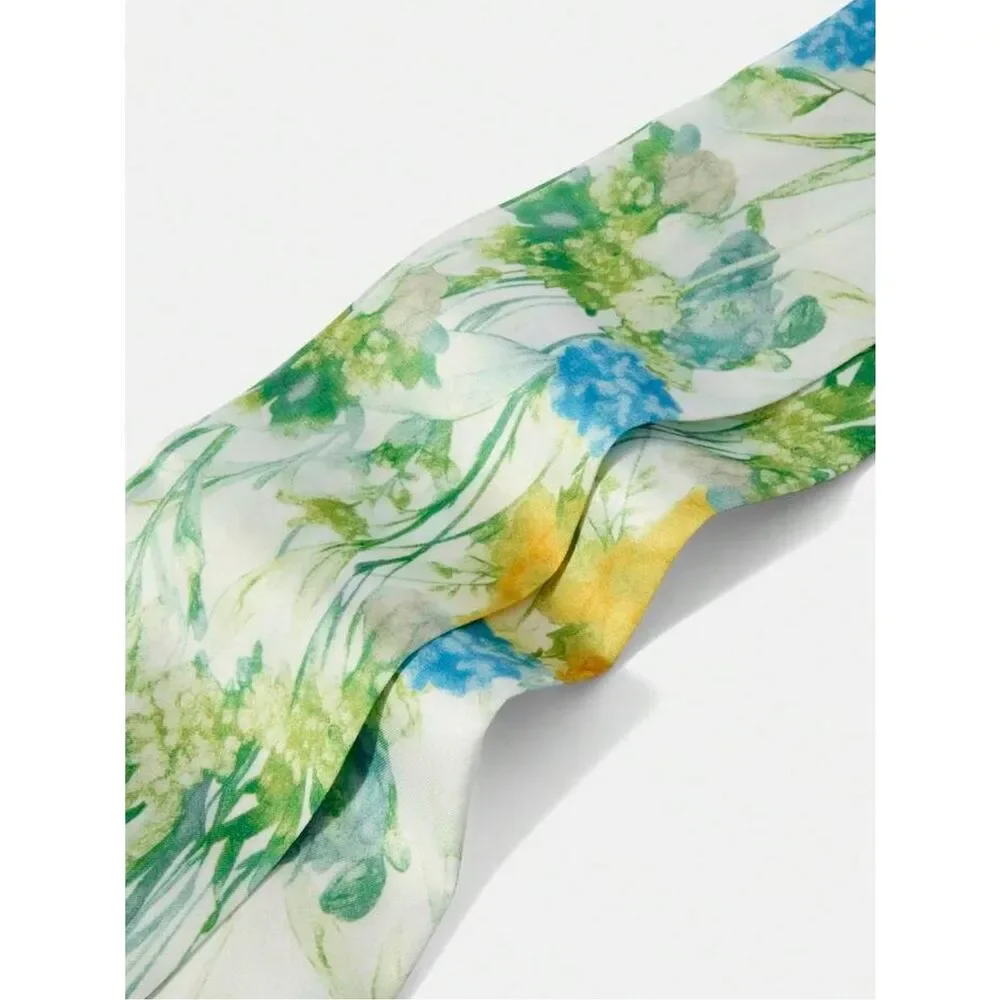 floral skinny scarf A1734